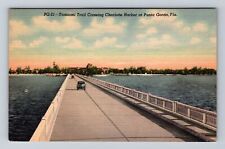 Punta Gorda FL-Florida, Charlotte Harbor, Tamiami Trail Bridge Vintage Postcard picture
