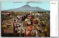 Italian Postcard Pompeii Panorama of the Walls c1901-1907 NP VGC picture