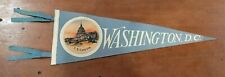 Rare 1930's 19.5 Inch WAHINGTON DC Original Felt Pennant-Leather Patch picture