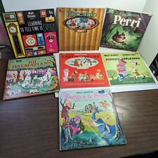 Vintage Walt Disney Story Records Sword Stone Lady Vinyl LP Pop Up Book Lot of 7 picture