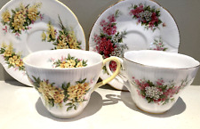 Two Royal Albert Bone China Teacups & Saucers, Blossom Time series 