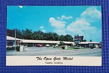 Vintage The Open Gate Motel Tampa Florida FL Postcard picture