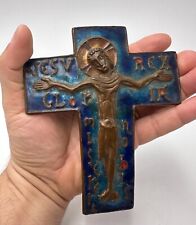 Antique Medieval Style Enameled Crucifix picture