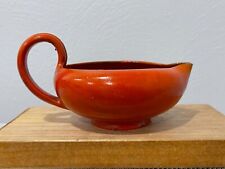Vintage German Anton Long Signed Pottery Chamber Candlestick Holder Orange Glaze picture