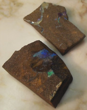 Australian Boulder Opal Rough, Bi-Color, Solid & Natural 2 piece, 407TCW (VIDEO) picture