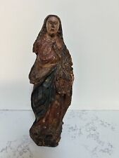 Spanish Antique Wood-Carved Madonna Statue picture