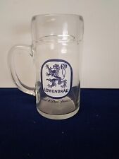 Lowenbrau Clear Glass Beer Mug 8 Inch Tall 