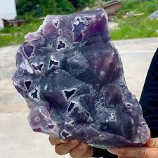 8.78LB Rare crystal samples of transparent purple cubic fluorite/China picture