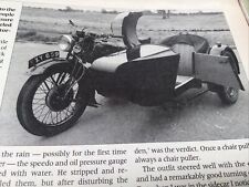 SUNBEAM SWALLOW SIDECAR OUTFIT COMBINATION MOTORCYCLE MAGAZINE ARTICLE. picture