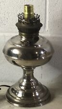 Antique Vintage Nickel Plated Silver Rayo Oil Lamp Kerosene Electric Lamp Light picture