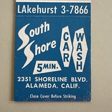 Vintage 1950s South Shore Car Wash Alameda CA Midcentury Matchbook Cover picture