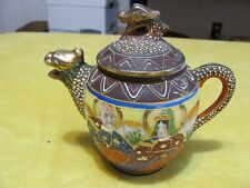 Vintage Japanese Satsuma Gilt Moriage God/Goddess Hand Painted Teapot. Nice picture