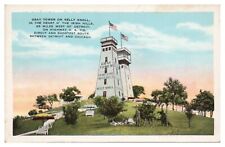 Vintage Gray Tower on Kelly Knoll Michigan Postcard Unposted White Border picture