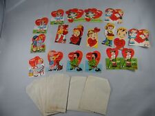 LOT OF 18 VINTAGE CHILDREN'S VALENTINES UNUSED SOME WITHOUT ENVELOPES DUPLICATES picture