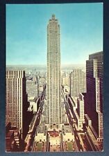 Postcard Rockefeller Center Building New York City Birds Eye View 1950 picture