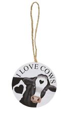 I Love Farm Animal Round Farmhouse Ornament, Cows NEW picture