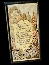 Vintage 1940s Framed Mothers's Day Greeting Card Colorful Print picture