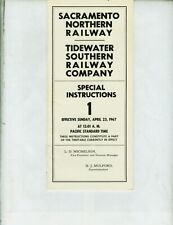 SACARMENTO NORTHERN - TIDEWATER SOUTHERN RY. ETT TIMETABLE SYSTEM #1  4-23-1967. picture