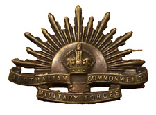 WWI AUSTRALIAN COMMONWEALTH MILITARY FORCES CAP COLLAR INSIGNIA BADGE picture