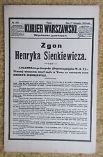 VINTAGE DEATH NOTICE POSTCARD - POLISH WRITER HENRYKA SIENKIEWICZA picture