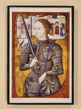 St Joan of Arc, small framed art print of medieval French Catholic saint picture