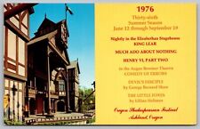 Oregon Shakespearean Festival Ashland OR Elizabethan Stagehouse VNG UNP Postcard picture