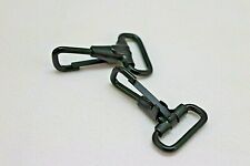 WWI WWII US spring snap hooks blackened steel/brass replacement pair E388 picture