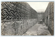 c1940's Viewing of Decorated Wall Mitla Oaxaca Mexico RPPC Photo Postcard picture