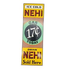 Vintage Ice Cold Nehi Sold Here Gas Porcelain Enameled Sign by Ande Rooney 20