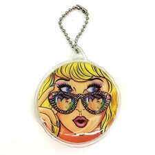 Vintage Lisa Frank 'Check Him Out' Retro Girl Puffy Keychain RARE picture