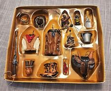 14 PC Western Cowboy Christmas Ornament Set by Pacific Rim in Orig. Package picture