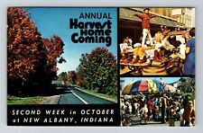 New Albany IN-Indiana, Annual Harvest Homecoming Vintage Souvenir Postcard picture