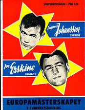 1958 BOXING PROGRAM INGEMAR JOHANSSON VS JOE ERSKINE MASSHALLEN GOTEBORG SWEDEN picture