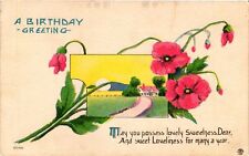 Vintage Postcard- A BIRTHDAY GREETING, MAY YOU POSSESS LOVELY SWEETNESS, DEAR, P picture