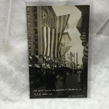 Vintage RPPC Toledo Ohio Postcard Flags on Madison Street 1908 G.A.R. Week picture