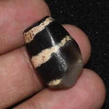 Genuine Ancient Tibetan Himalayan Etched Agate Phum Dzi Bead Fragment picture
