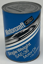 Vintage Rare Blue 1966 Motorcraft Cardboard Oil Can Empty -  picture