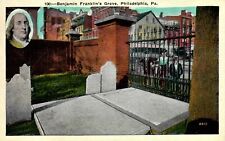 Benjamin Franklin's Grave Philadelphia Pennsylvania Postcard picture