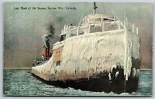 Postcard Last Boat of the Season, Sarnia, Ontario, Canada B62 picture