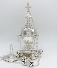 Church Christian Holy Censer Silver plated Orthodox Incense 8.26