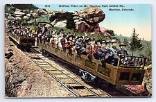 Postcard Halfway Point Mt. Manitou Park Incline Railway Colorado CO picture