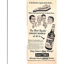 Early Times Kentucky's Favorite Straight Bourbon Advertising Print Ad Vintage picture