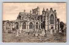 Melrose Scotland, Melrose Abbey From The SW, Grounds & Cemetery Vintage Postcard picture