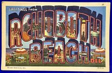 Rehoboth Beach Delaware Greetings From Vintage Postcard picture