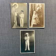 Antique Vintage Postcard Lot 3 RPPC Children 1st Communion Boy Sailor Suit picture