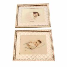 Antique Baby Picture Prints From 1932 In Original Frames. Very Sweet For Nursery picture