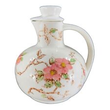 Nasco Springtime Vintage Ceramic Porcelain Carafe Teapot With Lid Floral Painted picture