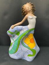 Art Bona ~ Barcelona, Spain ~  Wind Blowing Sculpture ~ Girl, Sunflower Dress picture
