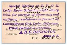 c1880's B.P.O. Elks Special Meeting at Lodge Room Omaha Nebraska NE Postal Card picture