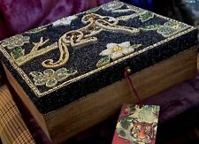 Jewel Of Mumbai Beaded Leopard Motif Decor Wooden Large Treasure Box , India picture